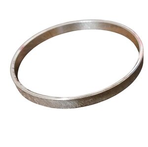 Trifari "M"  Vintage Diamond Cut Silver toned Bangle Bracelet Signed